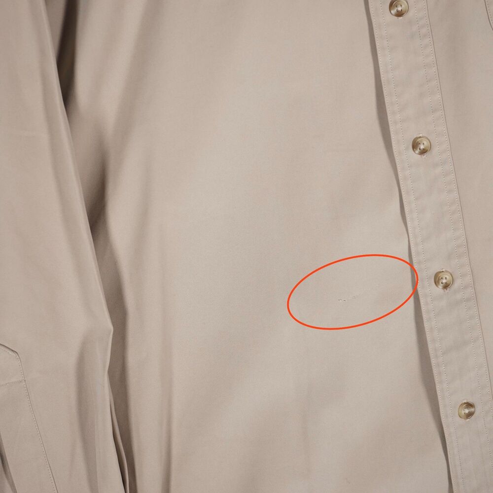 Vintage 80s 90s Chaps Ralph Lauren Button Up Shirt Tan Beige Large See Photos - Picture 2 of 9
